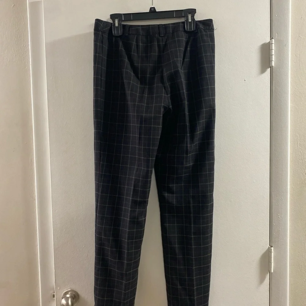 LOFT Women's Black Plaid Straight Leg Pants‎ - Picture 2 of 6